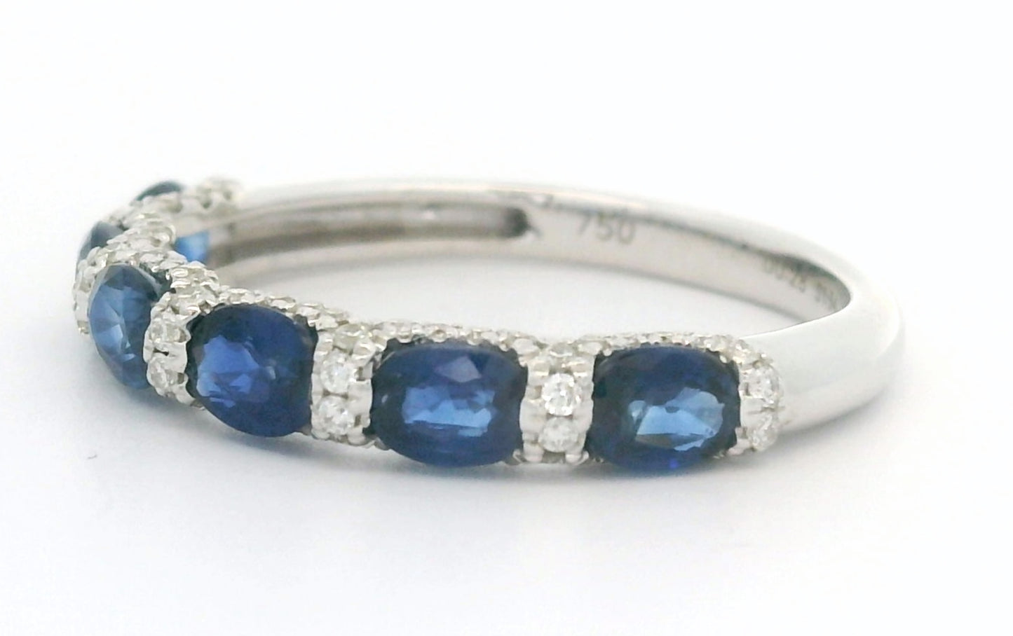 White gold fantasy row ring Grande Blue R 10276