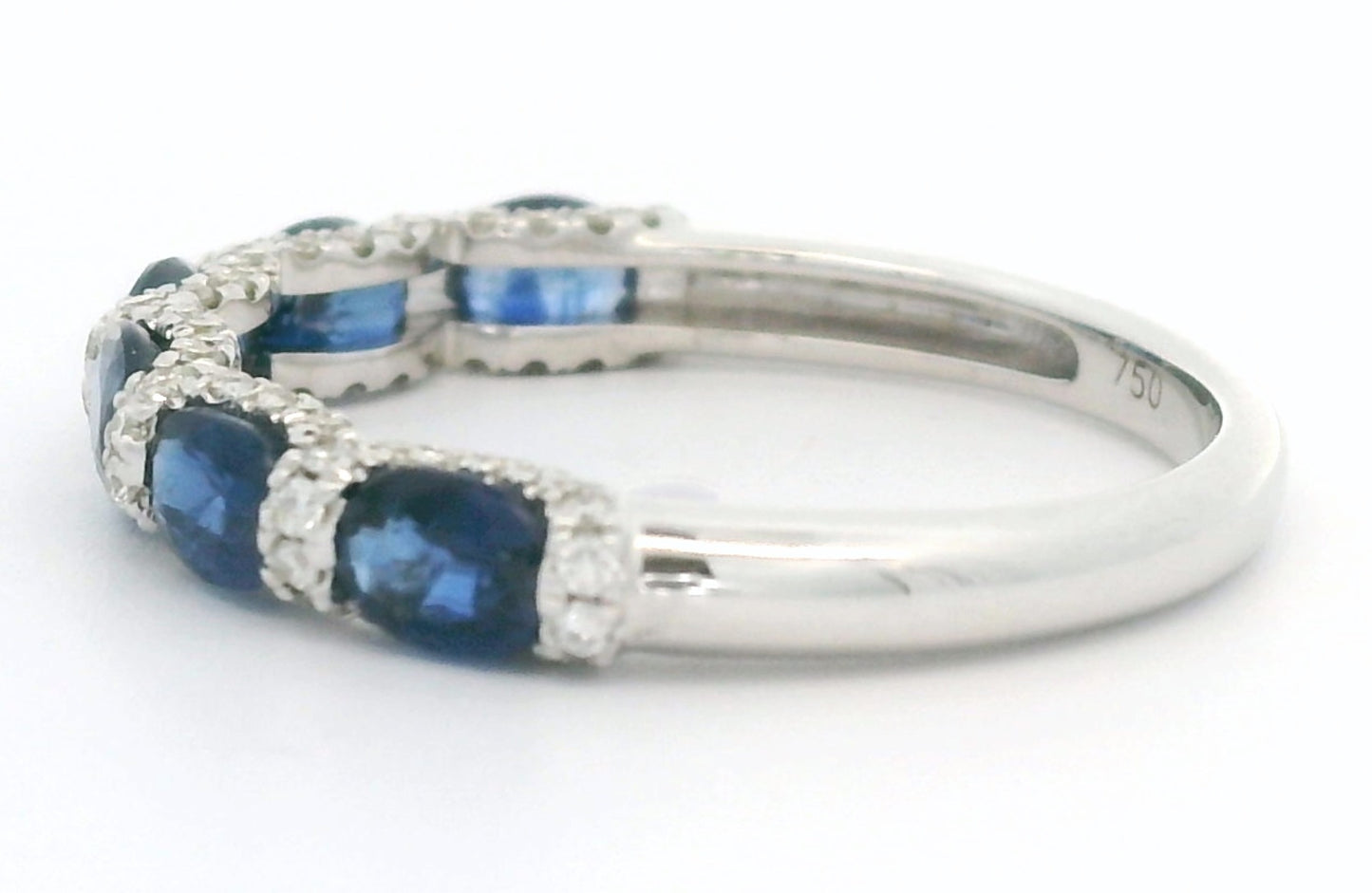 White gold fantasy row ring Grande Blue R 10276