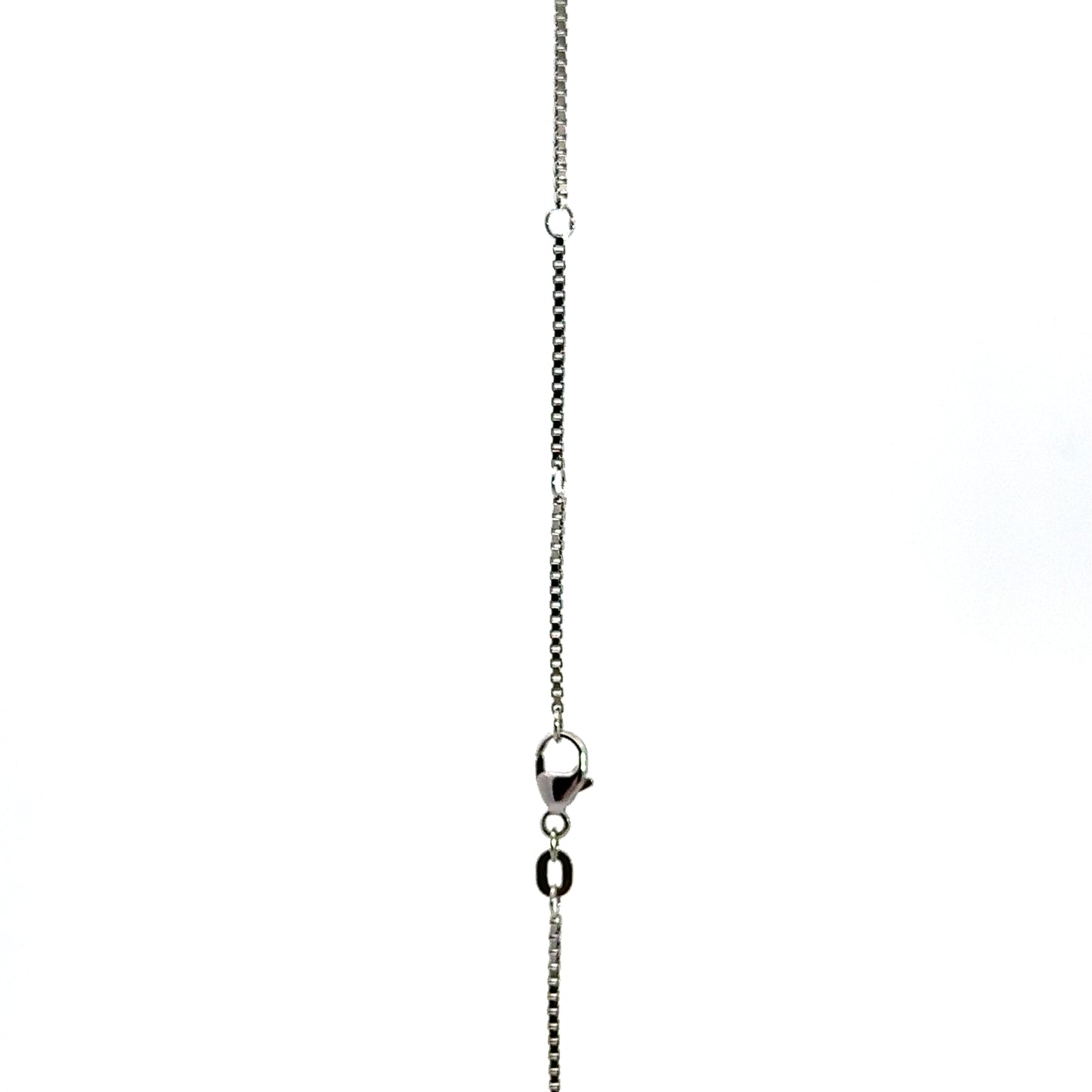 14 karaat wit gouden verstelbare ketting met vierkante venetiaanse schakels. Lengte: 41-43-45 cm Dikte: 1.1mm