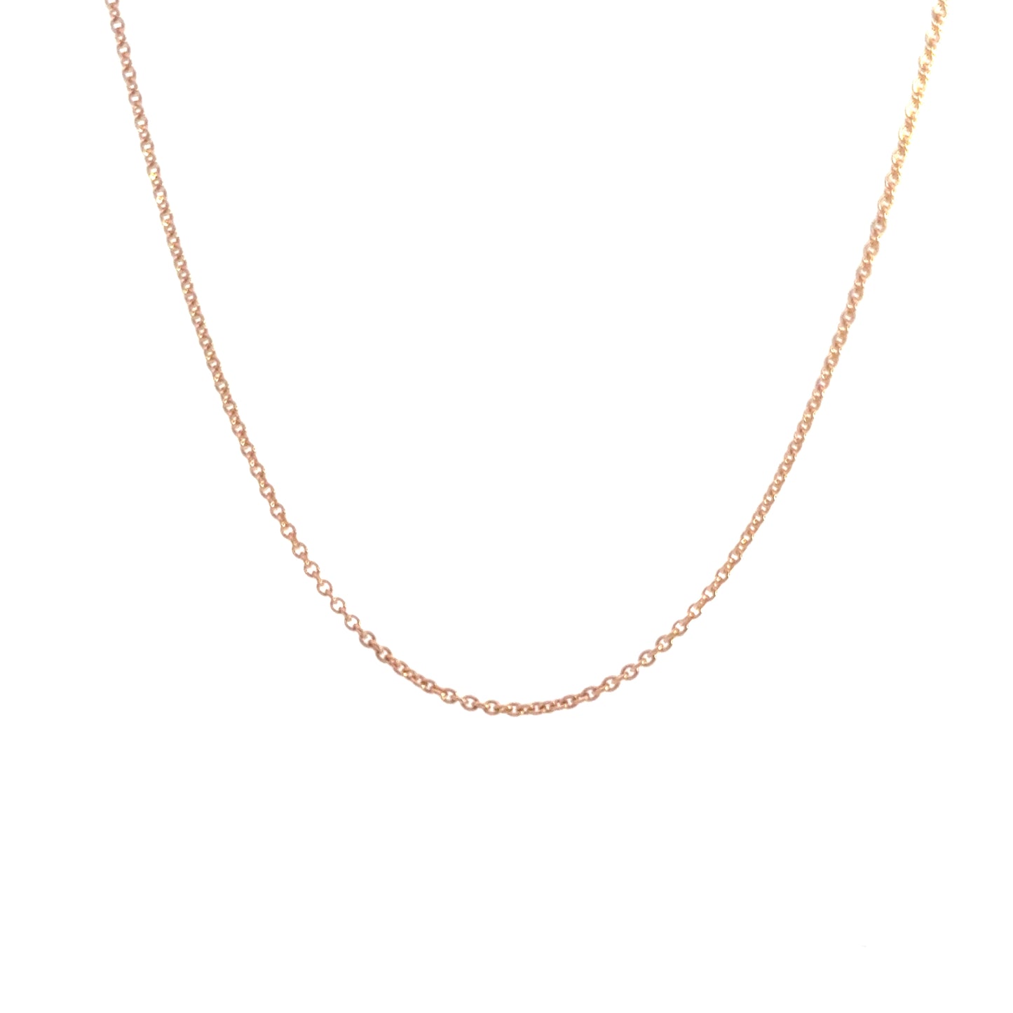 14 karaat rosé gouden schakelketting van 2.1 gram, 45 cm lang en 1.2 mm dik Schakel: Anker rond Model: C2371