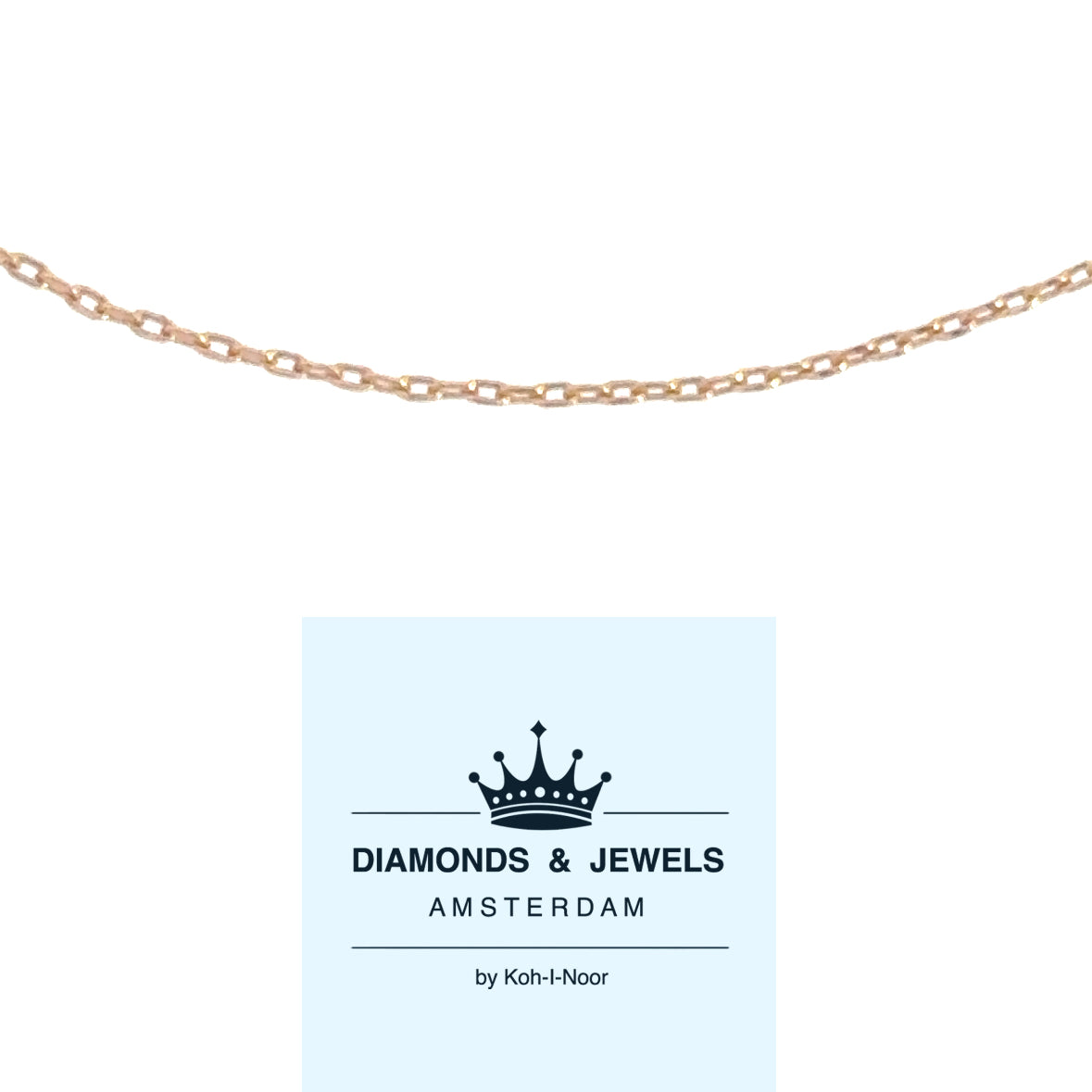 18 karaat rosé gouden anker schakelketting van 1.57 gram. Lengte 38 cm dikte 0.8mm Model: C 2400