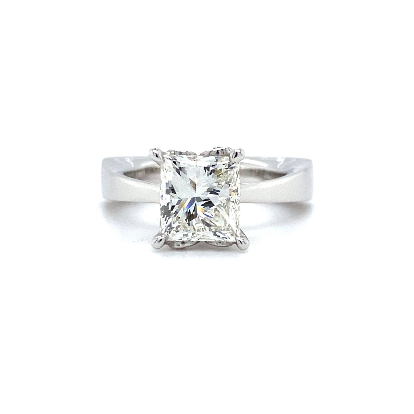 Wit gouden solitair ring Princess R 8266