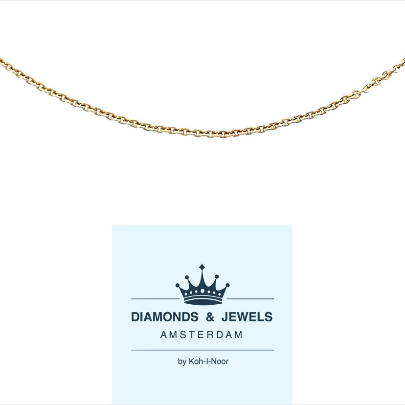 14 karaat geel gouden kettinkje van 1.1 gram en een dikte van 0.8 mm. Schakel: Anker Model: C 2078