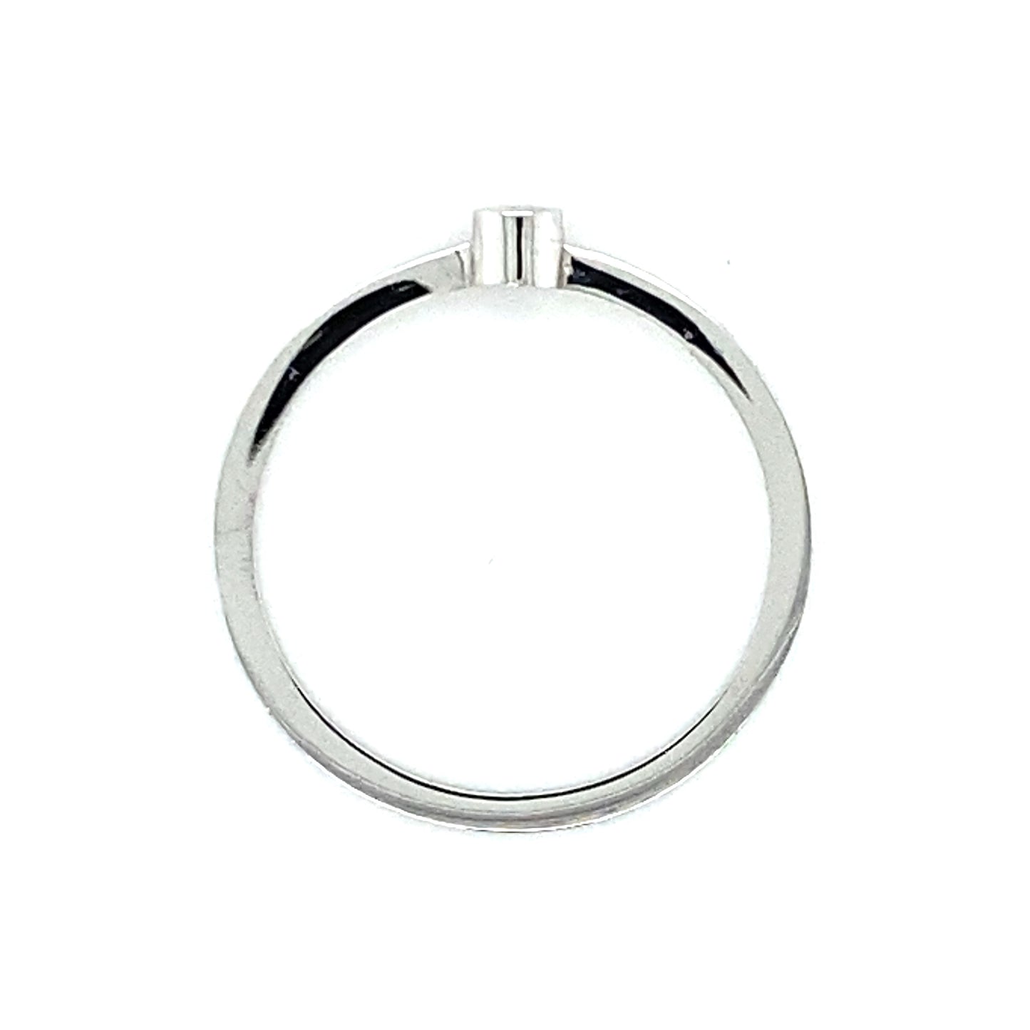 witgouden solitair ring bezet met 1 briljant geslepen diamant van 0.03crt kleur top wesselton kwaliteit si maat 16.5/52 model r8859 €169