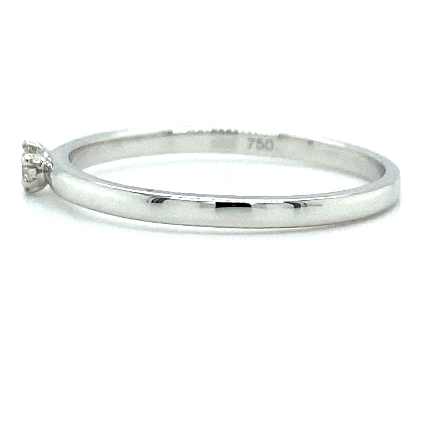 18 karaat witgouden solitair ring met 1 briljant geslepen diamant van 0.05 crt kleur top wesselton kwaliteit si model r9468 €400  Alt-tekst bewerken