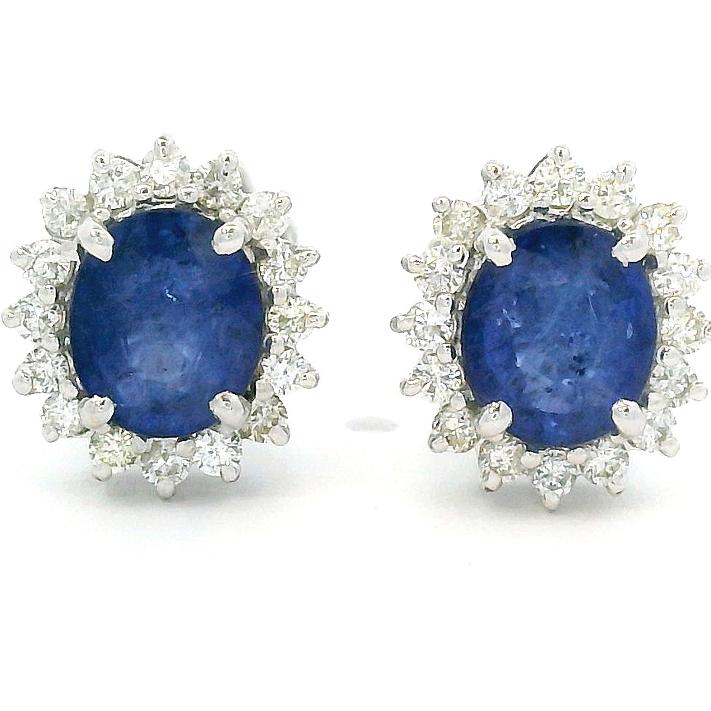 Wit gouden rozet oorbellen Royal Blue O 4235