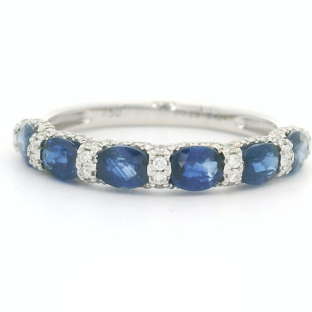 White gold fantasy row ring Grande Blue R 10276