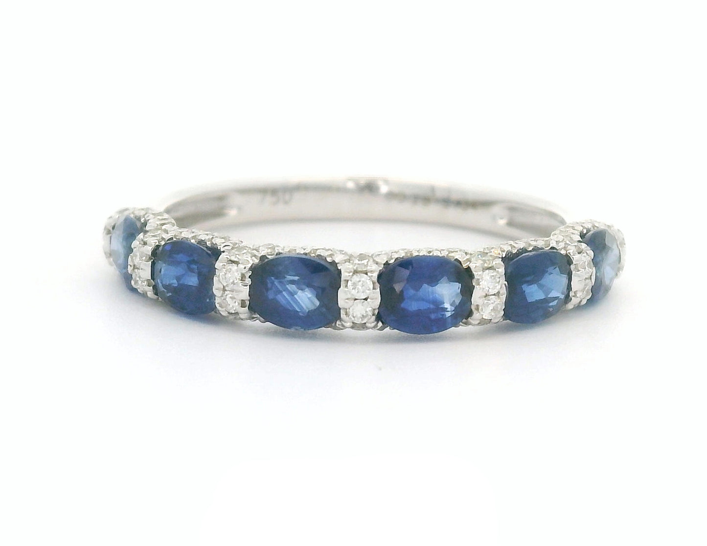 White gold fantasy row ring Grande Blue R 10276
