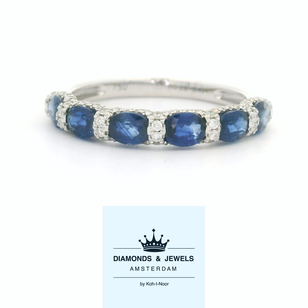 White gold fantasy row ring Grande Blue R 10276