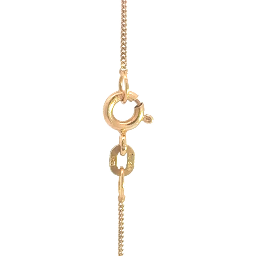 
                      
                        14 karaat geel gouden geslepen Gourmet schakelketting van 1.2 gram. Lengte: 42 cm Dikte: 0.8 mm Model: C 2233
                      
                    