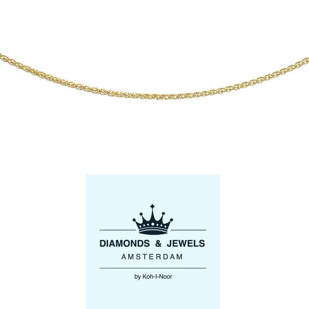 14 karaat geel gouden vossenstaart ketting van 2. 3 gram. Lengte: 45 cm Dikte: 1 mm