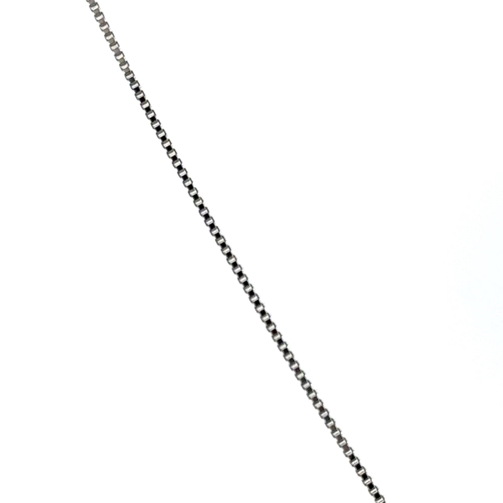 14 karaat wit gouden verstelbare ketting met vierkante venetiaanse schakels. Lengte: 41-43-45 cm Dikte: 1.1mm