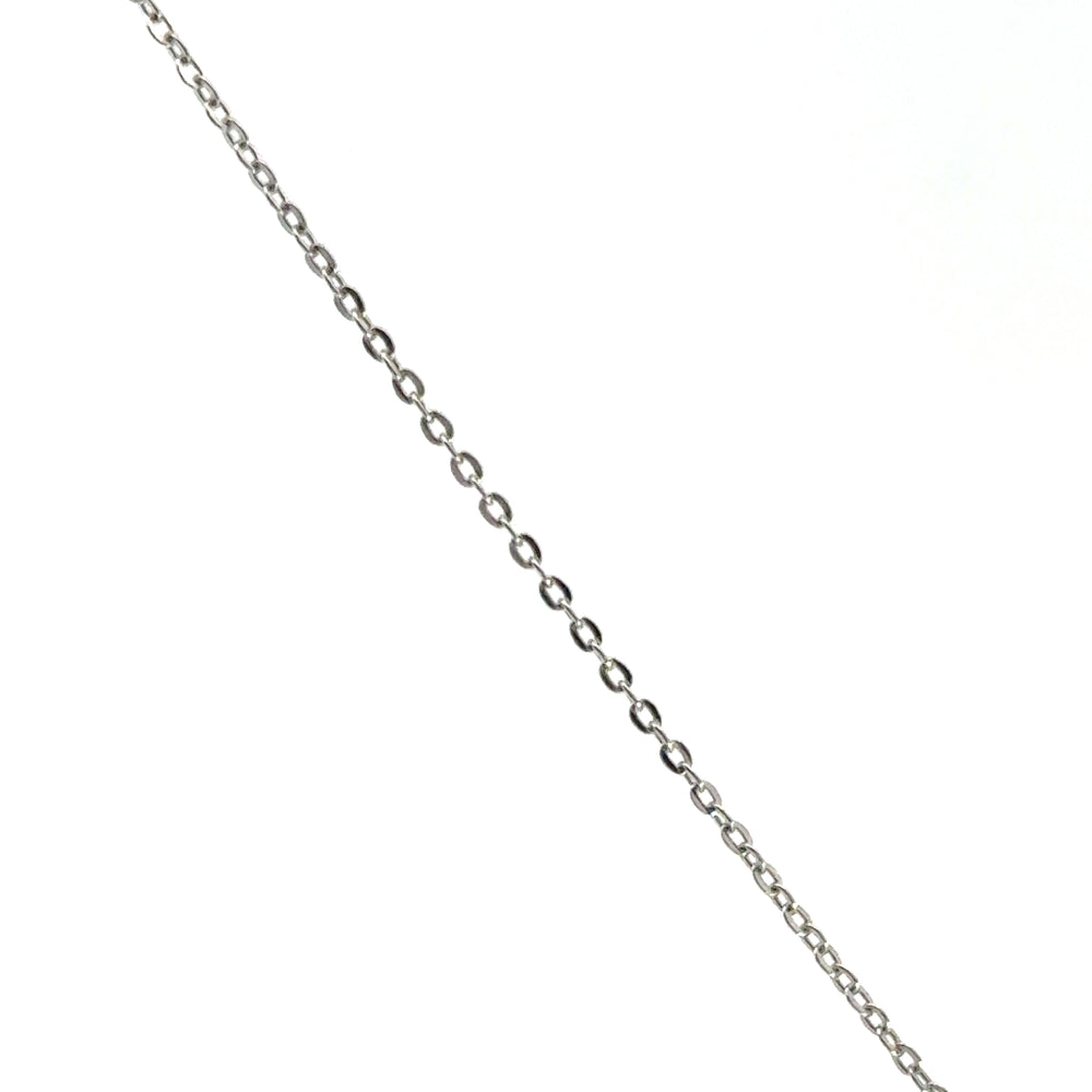 14 karaat witgouden verstelbare ketting met platte anker schakels. Lengte: 41/43/45 cm Dikte: 1 mm