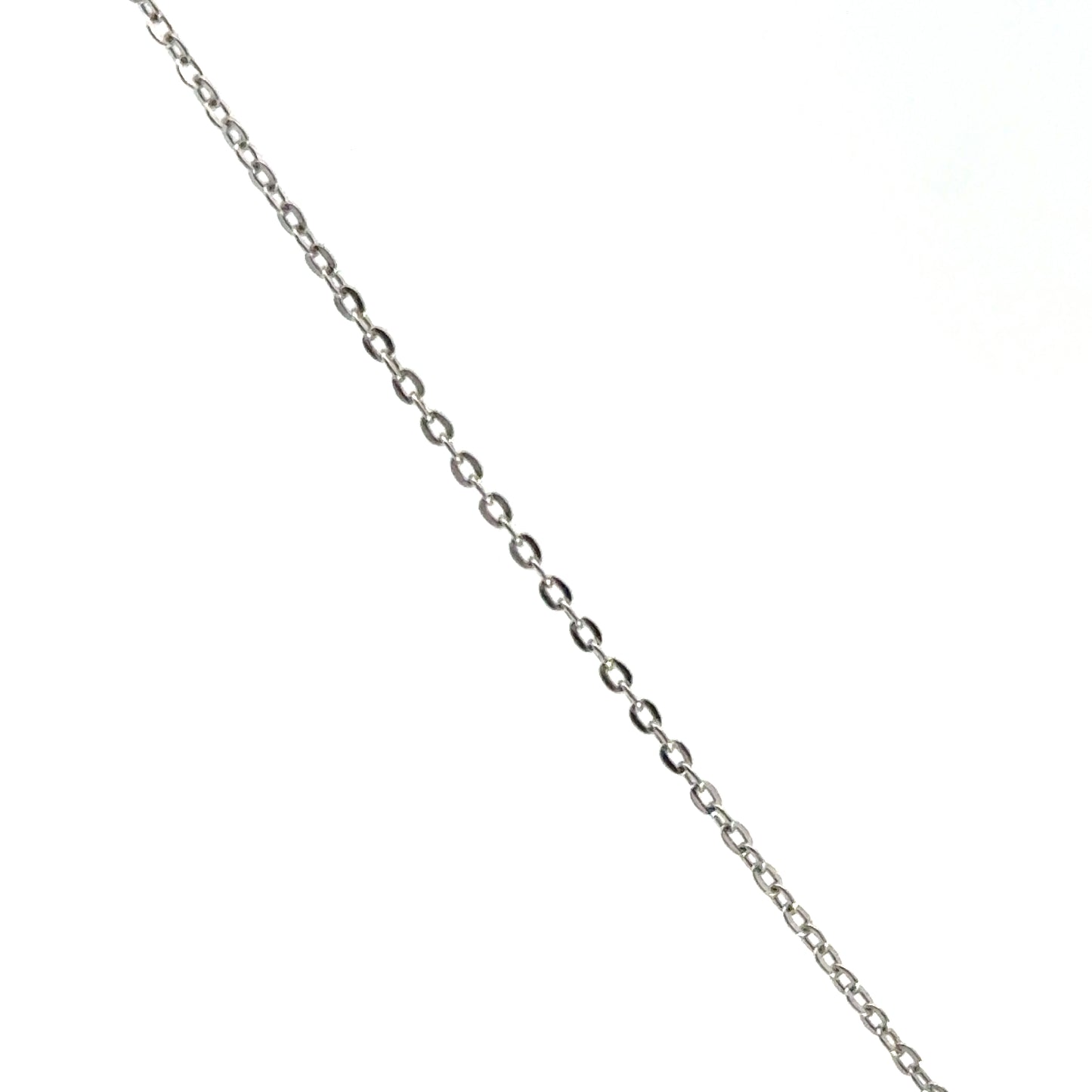 14 karaat witgouden verstelbare ketting met platte anker schakels. Lengte: 41/43/45 cm Dikte: 1 mm