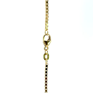 14 karaat geel gouden ketting met vierkante venetiaanse schakel. Lengte: 50 cm Dikte: 1.3 mm