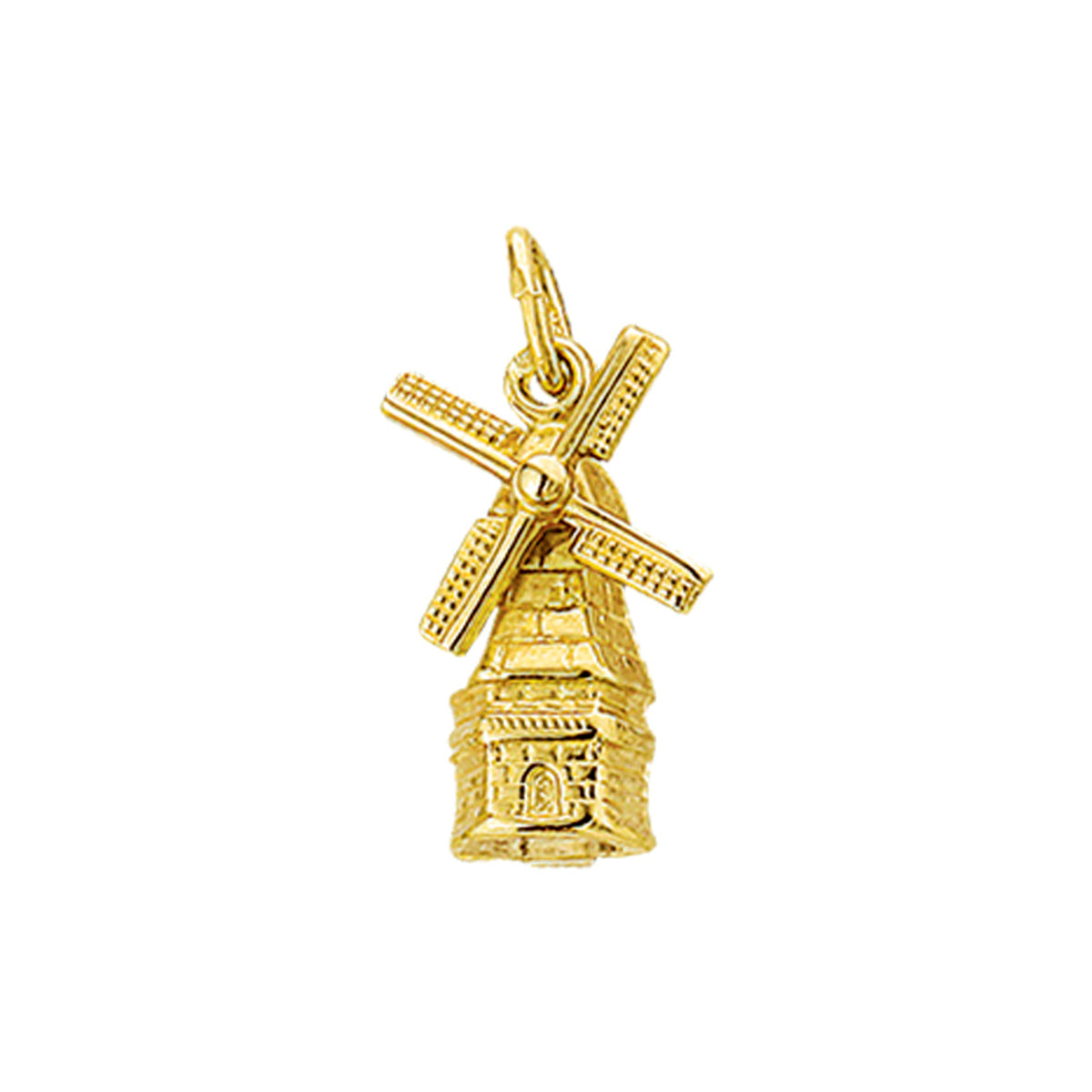 14 karaat geel gouden hanger Hollandse Molen 11 x 16 mm groot en 1.4 gram