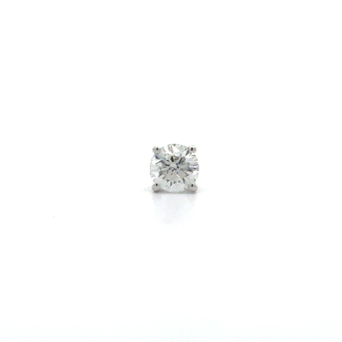 18 karaat wit gouden enkele heren Solitaire oorknop. Bezet met 1 briljant geslepen diamant van 0.25 crt Kleur: Top Wesselton Kwaliteit: VS Zetting: Ø 5 mm