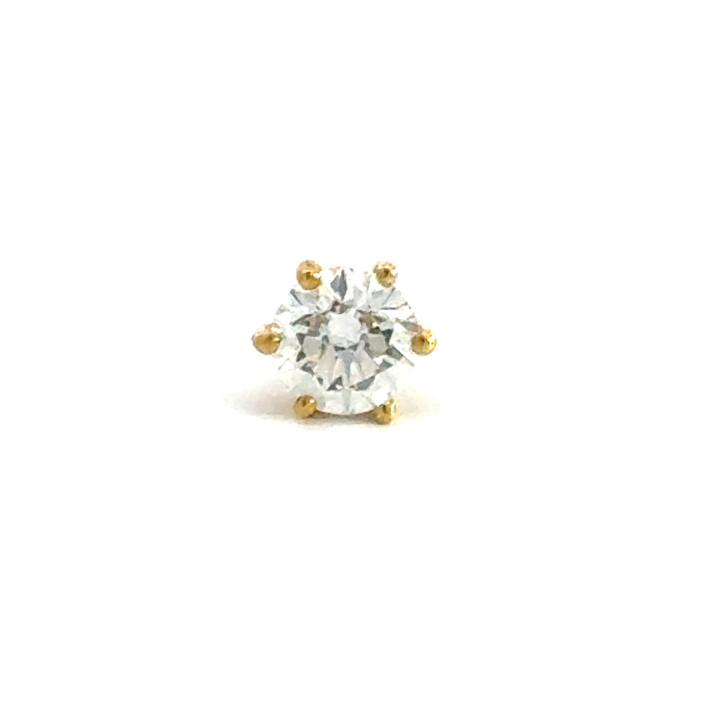 Yellow gold single solitaire earring Men Nina O 4060-1