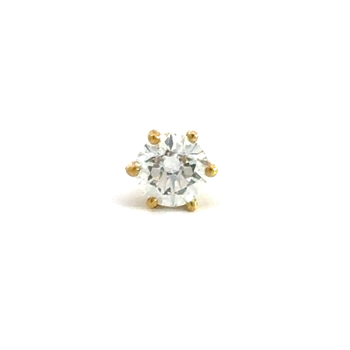Yellow gold single solitaire earring Men Nina O 4060-1