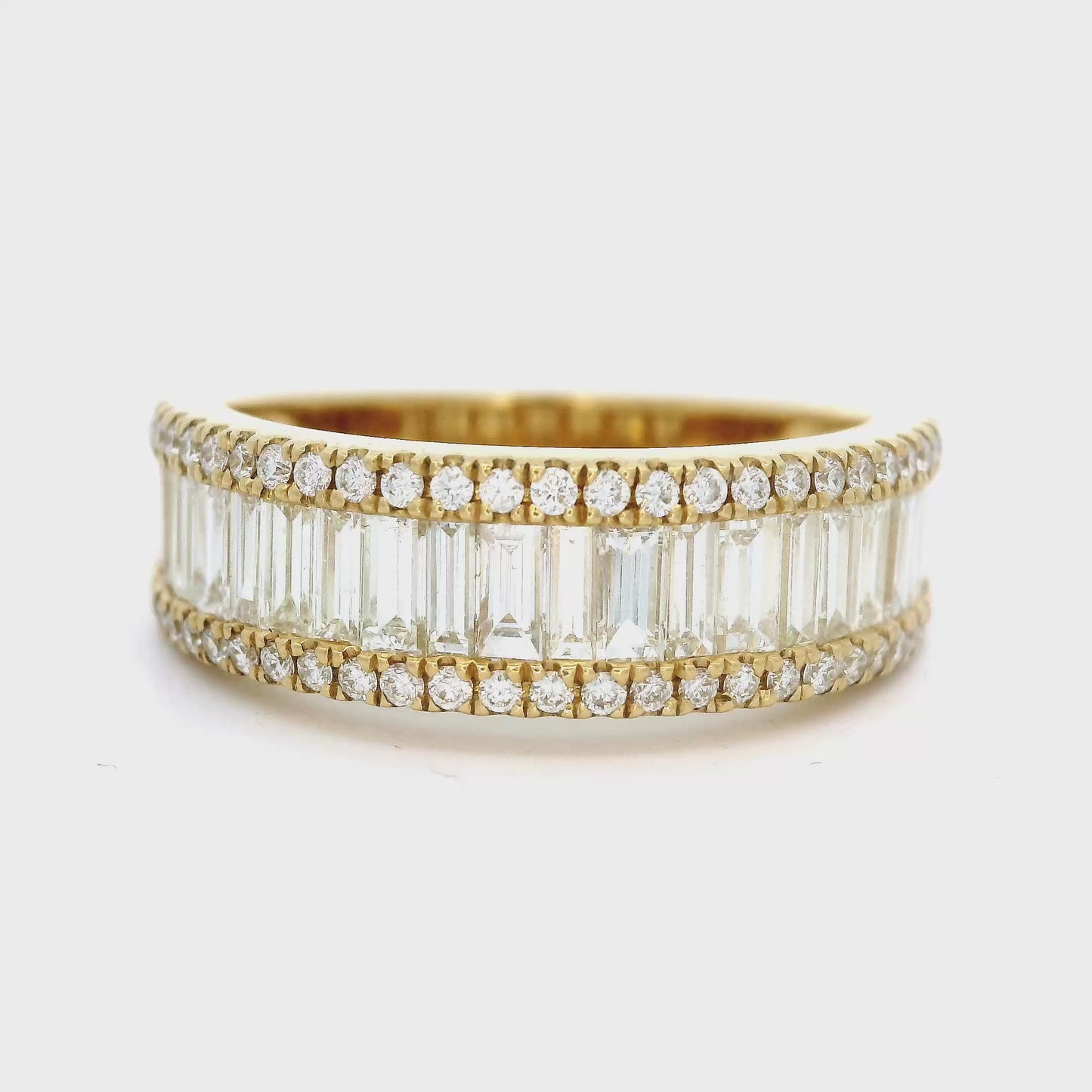 Geel gouden rij ring Baguette Excellence R 10496