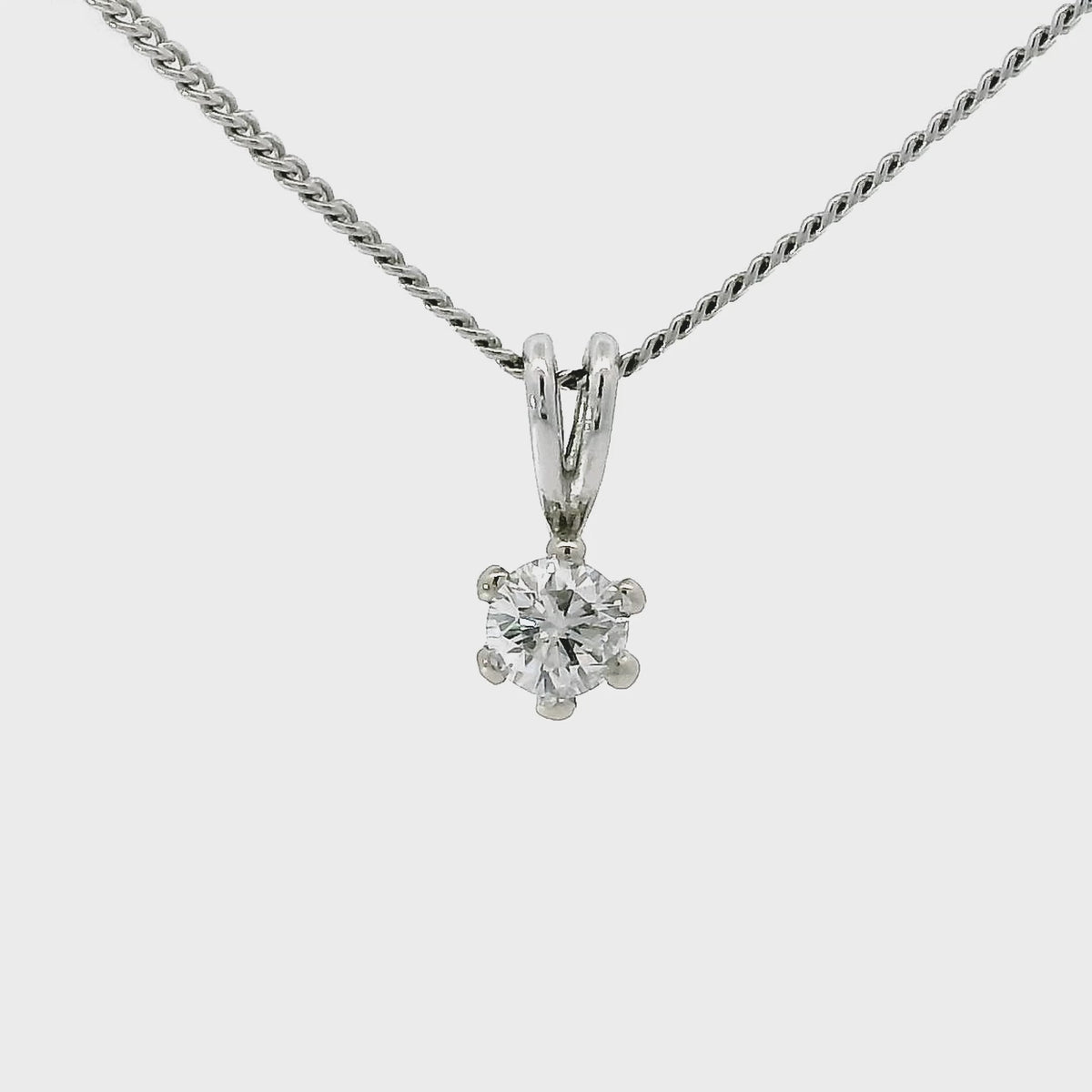 Colgante solitario de oro blanco Nina H 2458