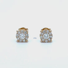 Load and play video in Gallery viewer, Yellow gold Invisible Setting earrings Maria O 4223
