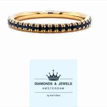 Load image into Gallery viewer, geel gouden eternity ring met zwarte briljant geslepen diamantjes
