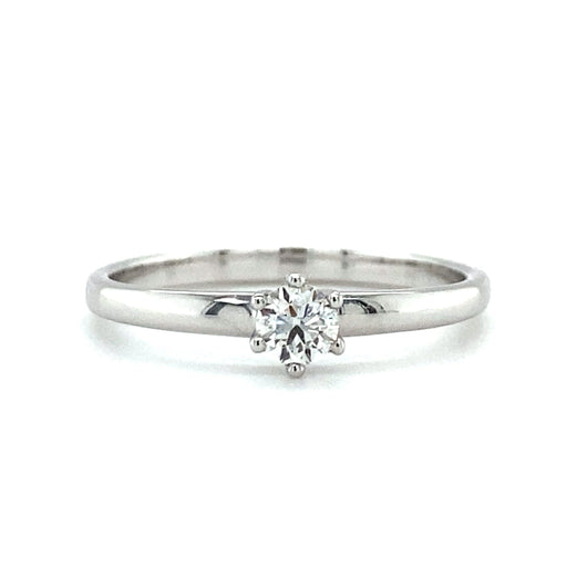 18 karaat wit gouden solitair ring bezet met 1 briljant geslepen diamant van 0.20 crt kleur top wesselton kwaliteit si model r 9471 €1070