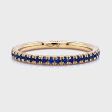 Load and play video in Gallery viewer, Yellow gold alliance row ring Eternity Finest Blue R 9810
