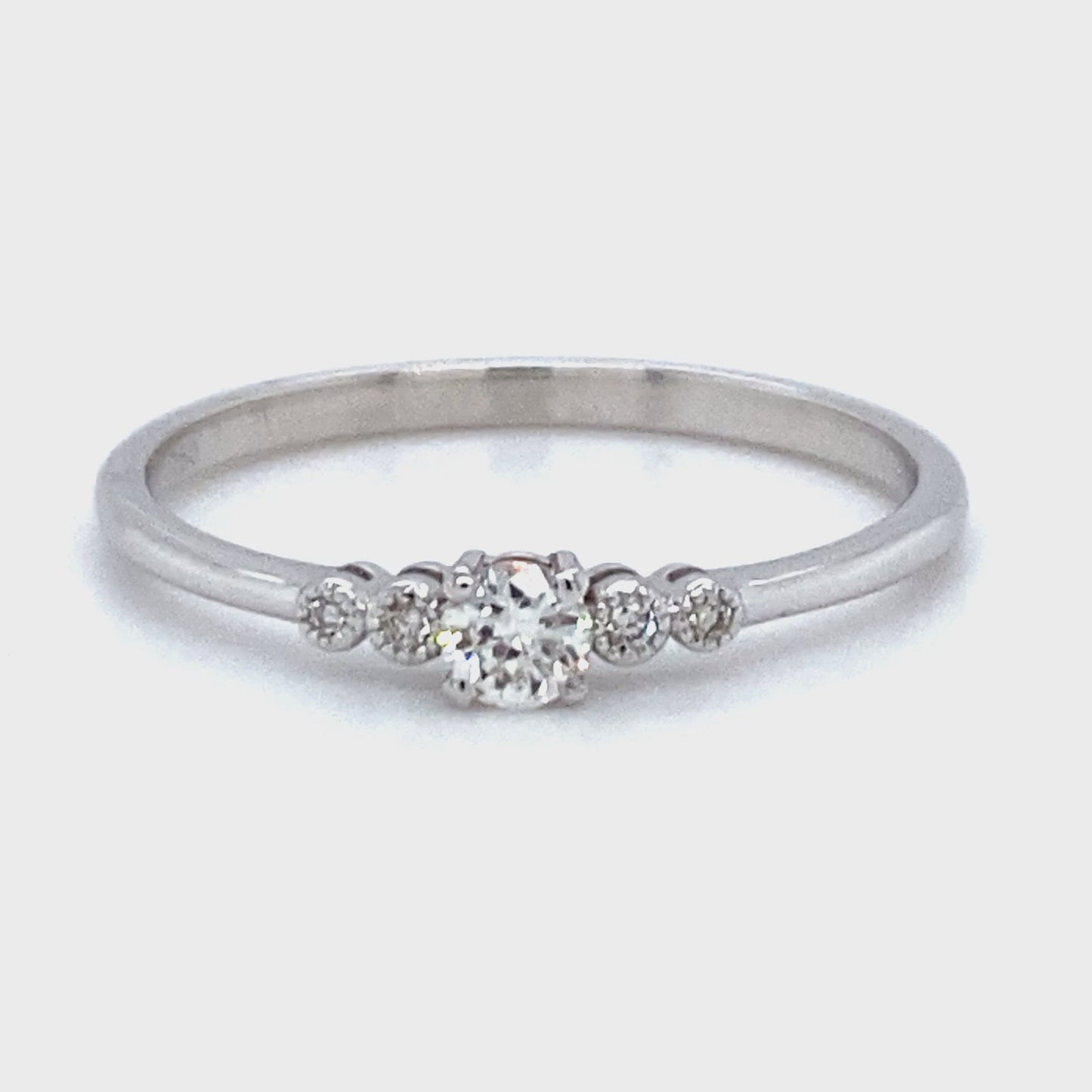Wit gouden fantasie rij ring Precious R 9601