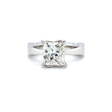 Load and play video in Gallery viewer, White gold solitaire ring Princess R 8266
