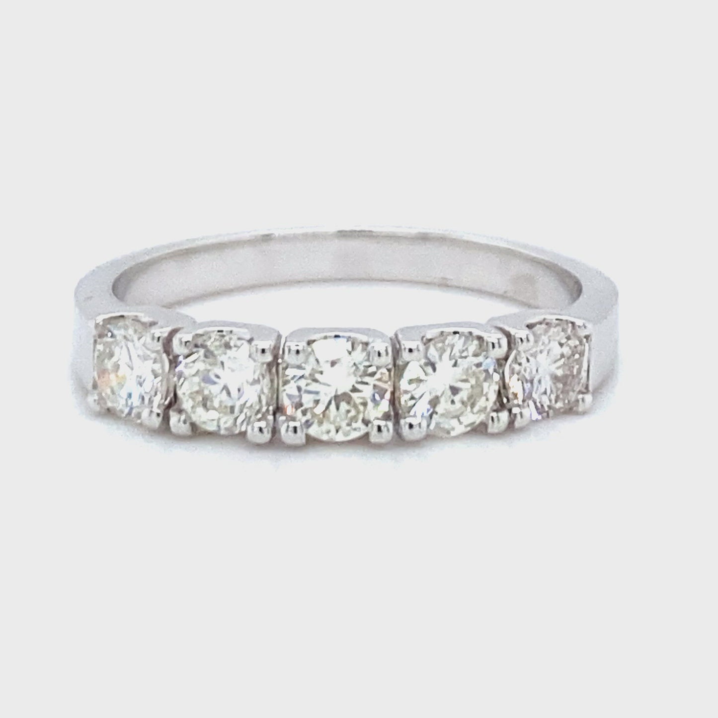 Wit gouden rij ring Classic R 8619