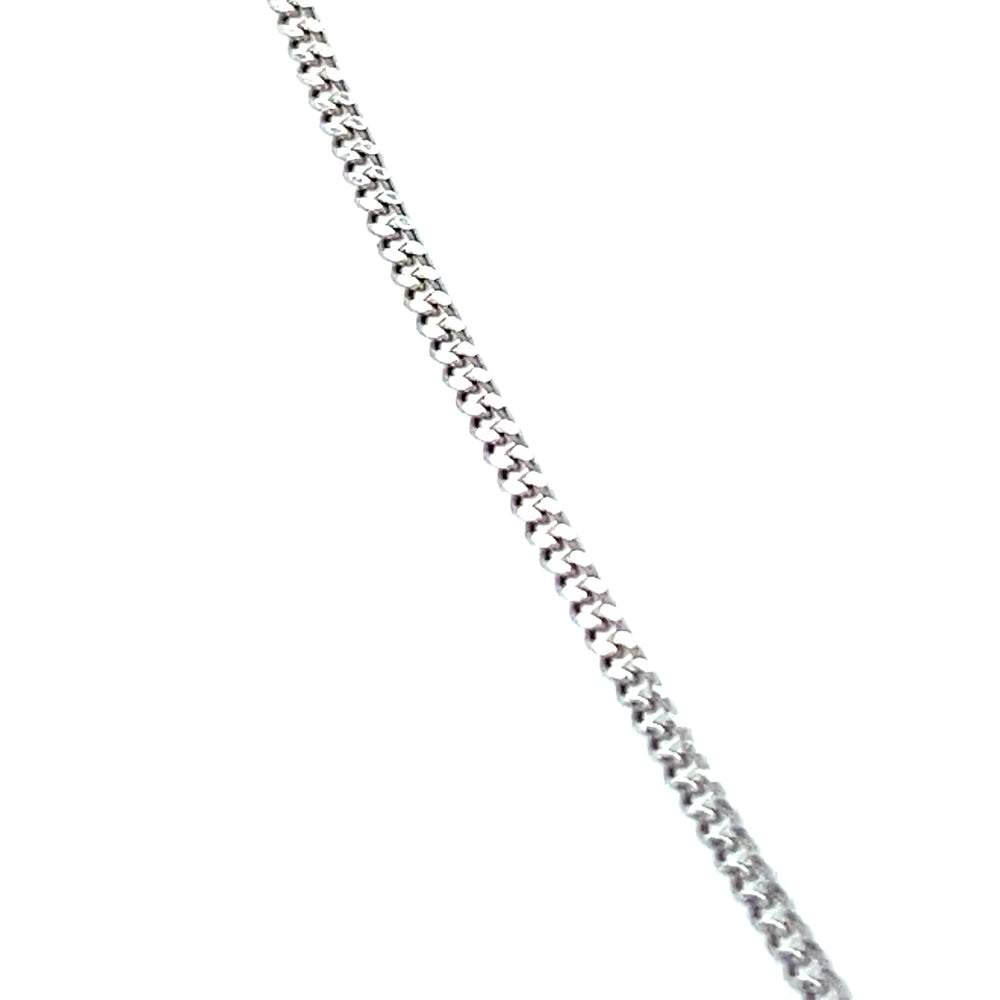wit gouden gourmet schakel ketting van 1.2 gram met een lengte van 42 cm en een dikte van 0.8 mm Model C 2002