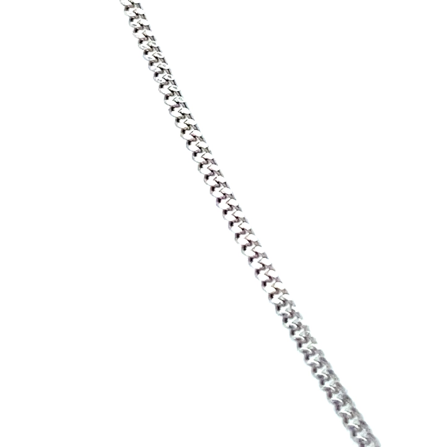 wit gouden gourmet schakel ketting van 1.2 gram met een lengte van 42 cm en een dikte van 0.8 mm Model C 2002