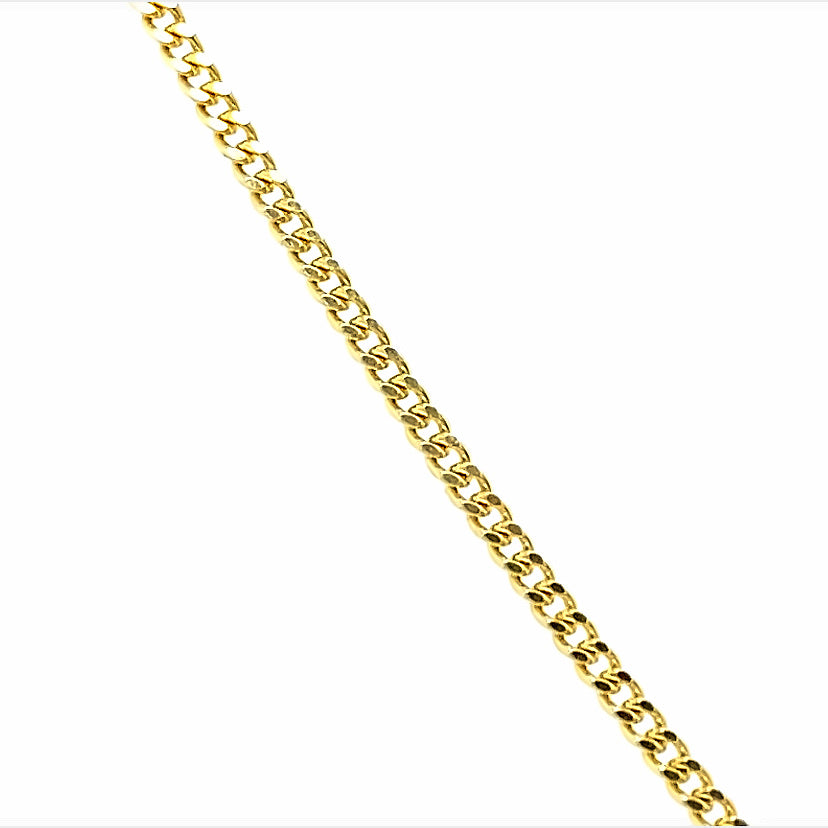 14 karaat geel gouden schakelketting met een dikte van 1.2 mm. Draagbaar op drie verschillende lengtes, 40, 42 en 45 cm. Gewicht: 2.3 gram Schakel: Gourmet geslepen Model: C 2249
