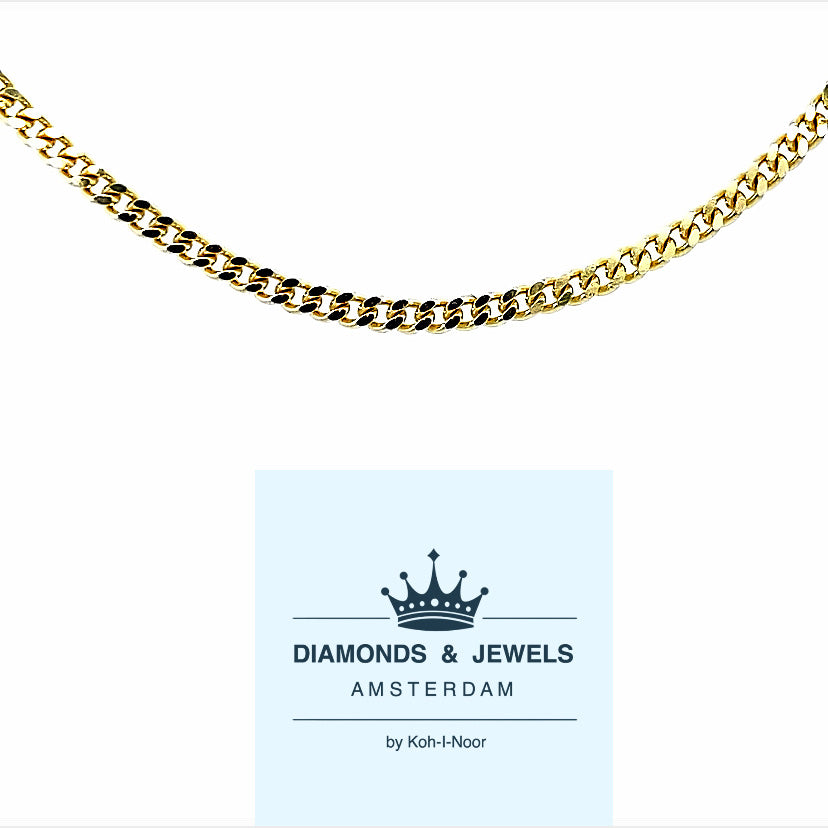 14 karaat geel gouden schakelketting van 4.2 gram en 1.6 mm dikte. Schakel: Gourmet geslepen Lengte: 50 cm Model: C 2273: