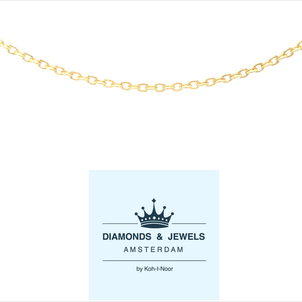 Yellow gold adjustable chain necklace 40-42-45 cm / 1 mm Anchor C 2316