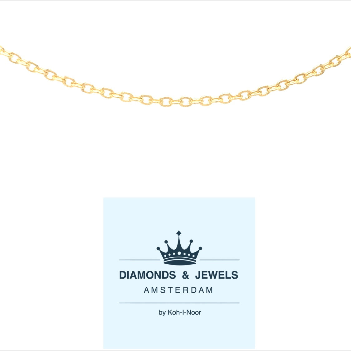 Yellow gold adjustable chain necklace 40-42-45 cm / 1 mm Anchor C 2316