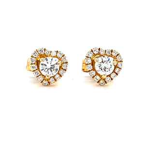 Yellow gold halo heart earrings Sissi O 3756