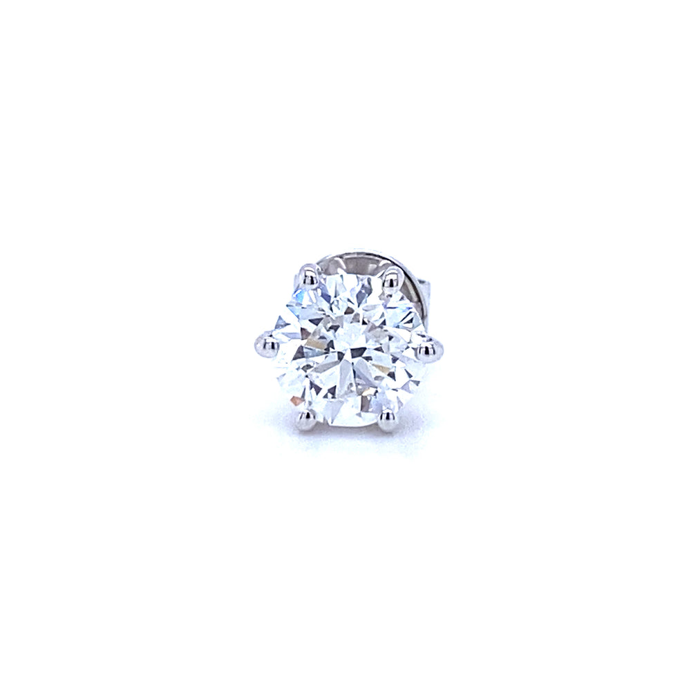 18 karaats wit gouden enkele mannen solitaire oorknop van 1.6 gram. Bezet met een GIA gecertificeerde briljant geslepen diamant van 1.00 crt Kleur: G Kwaliteit: SI1 Zetting: Ø: 8 mm Model: O 4073