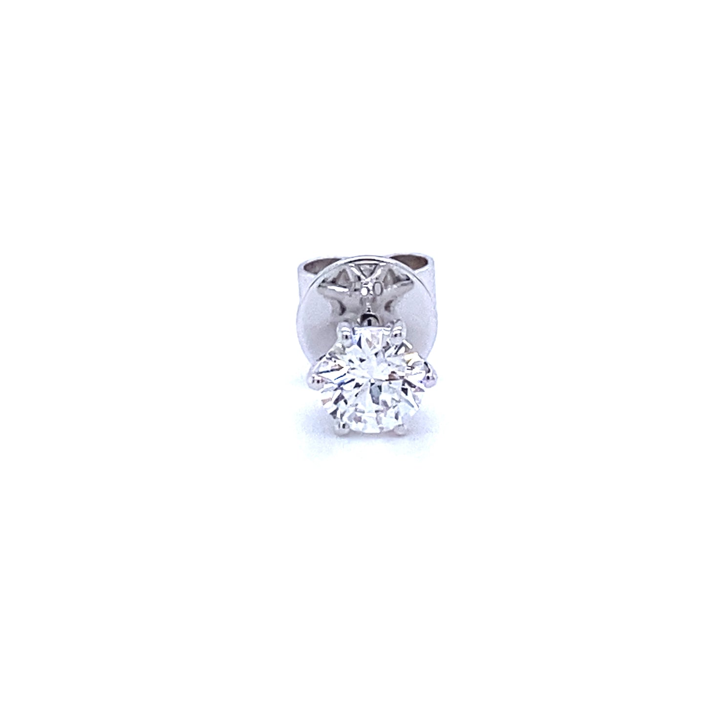 18 karaat witgouden solitaire mannen oorknop van 0.75 gram. Bezet met 1 briljant geslepen diamant van 0.30 crt met een GIA certificaat. Kleur: G Kwaliteit: SI1 Zetting: Ø 5 mm Model: O 4075-1