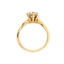 Cargar imagen en el visor de la galería, 18 krt geelgouden solitair ring met 1 briljant geslepen diamant van 1.11 crt kleur h kwaliteit vs1 maat 17/53 model r6684 €11.450
