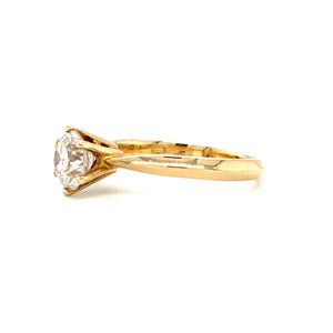 18 krt geelgouden solitair ring met 1 briljant geslepen diamant van 1.11 crt kleur h kwaliteit vs1 maat 17/53 model r6684 €11.450