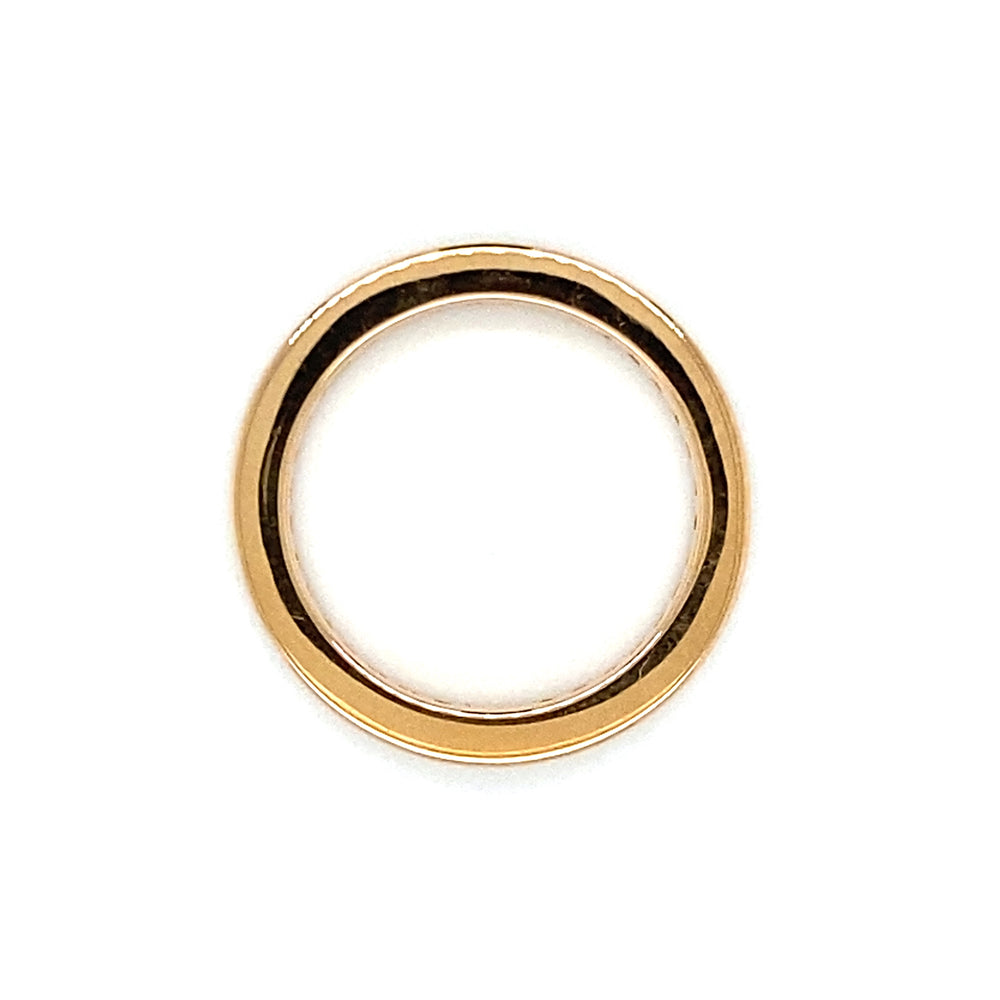 
                      
                        18 krt roségouden alliance rijring van 4 gram en 3 mm breed. Bezet met 36 briljant geslepen diamanten met een totaalgewicht van 1.00 crt kleur Top Wesselton kwaliteit SI Model R 7240
                      
                    