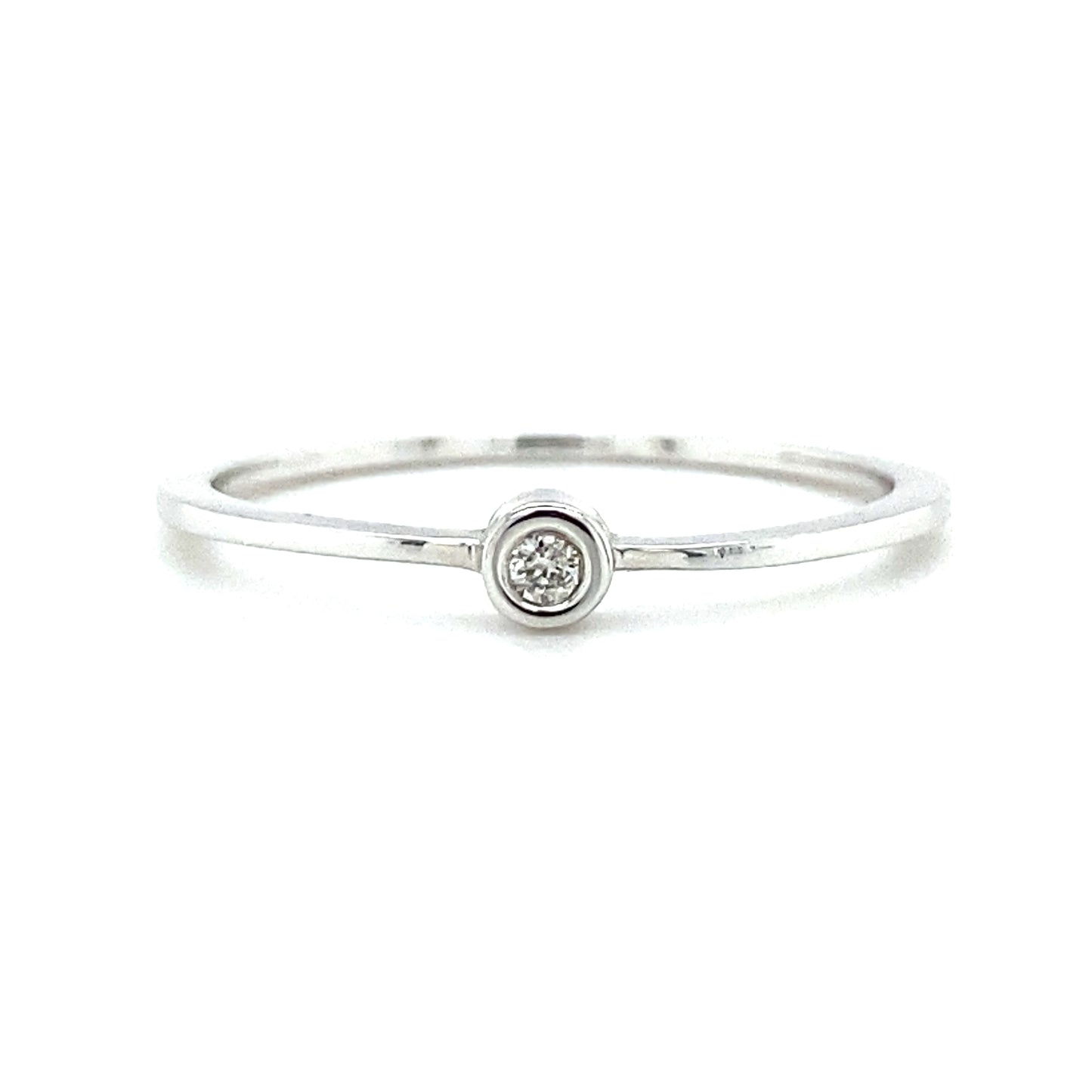 witgouden solitair ring bezet met 1 briljant geslepen diamant van 0.03crt kleur top wesselton kwaliteit si maat 16.5/52 model r8859 €169