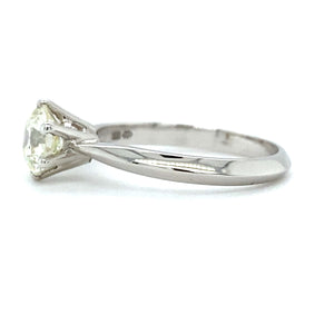 Witgouden solitair verlovingsring met 1 briljant geslepen diamant van 1.01crt kleur I kwaliteit Loupe Clean model r9406 2.6gr €8299