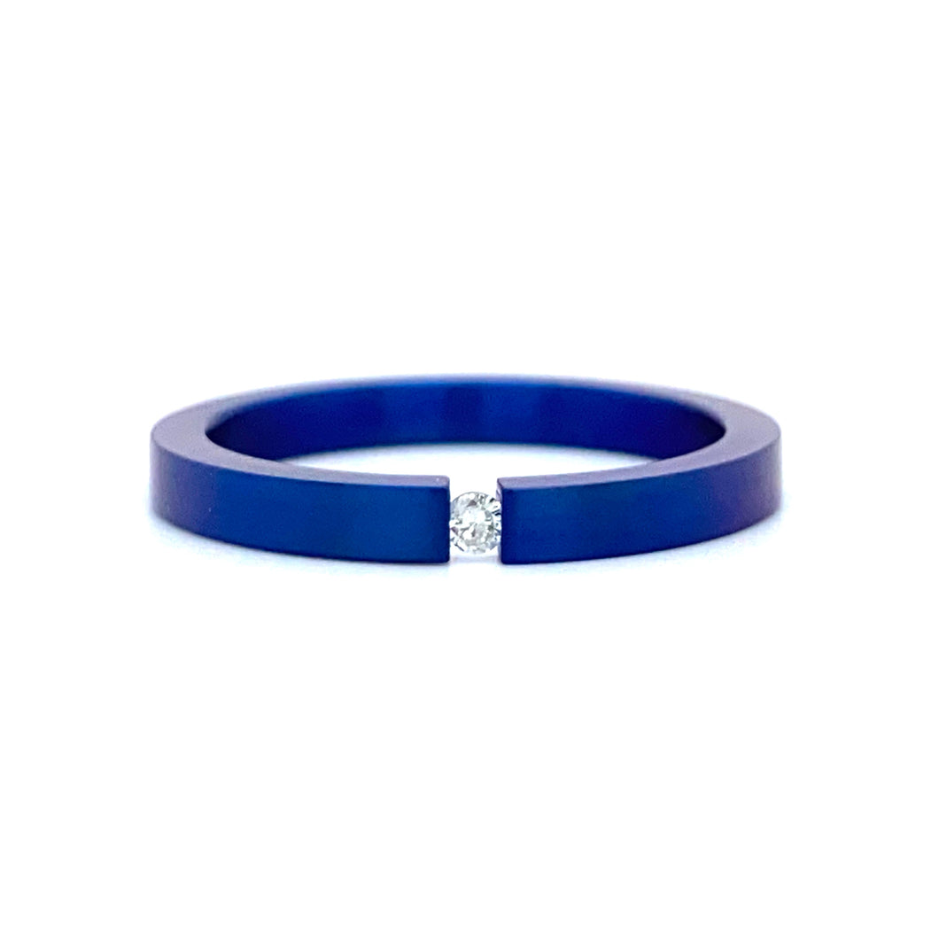 Dark blue Titanium tension ring Tense 2mm R 9443