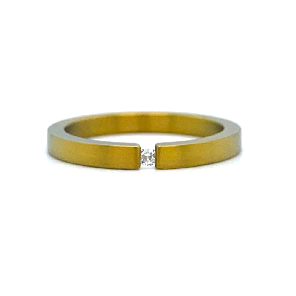 Yellow Titanium tension ring Tense 2mm R 9444