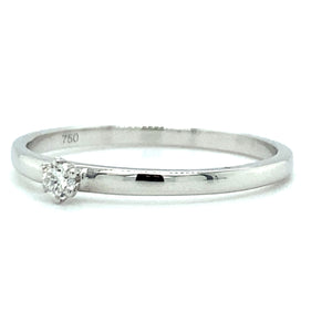 18 karaat witgouden solitair ring met 1 briljant geslepen diamant van 0.05 crt kleur top wesselton kwaliteit si model r9468 €400  Alt-tekst bewerken