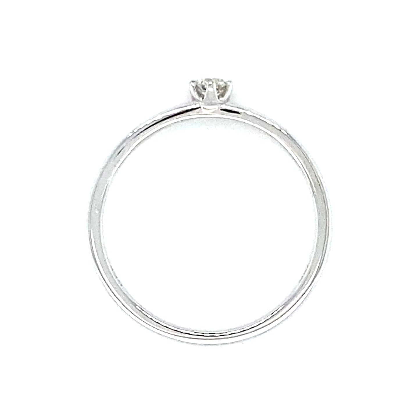 18 karaat witgouden solitair ring met 1 briljant geslepen diamant van 0.05 crt kleur top wesselton kwaliteit si model r9468 €400  Alt-tekst bewerken